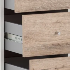 Wohnen Rollcontainer in Weiß und Wildeiche - Laganzo