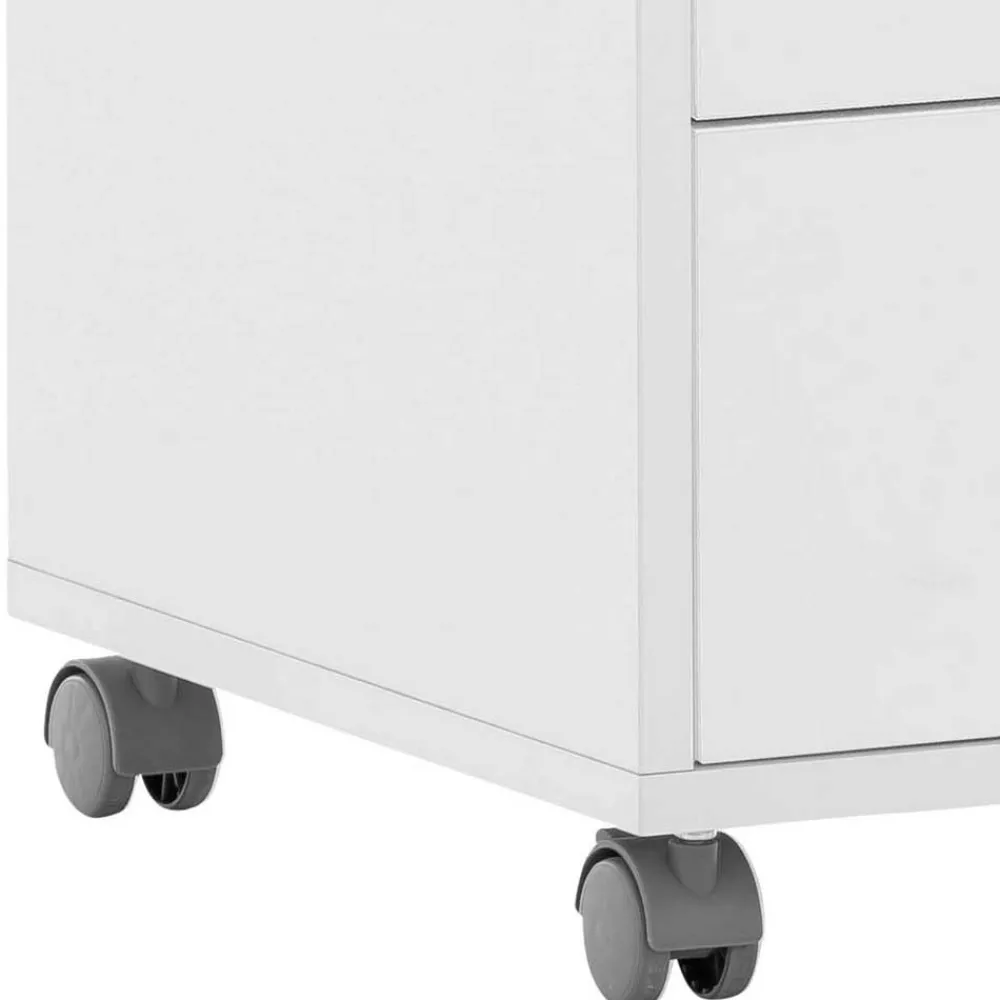 Wohnen Rollcontainer*Rollcontainer mit drei Schubladen in Weiß - Empire