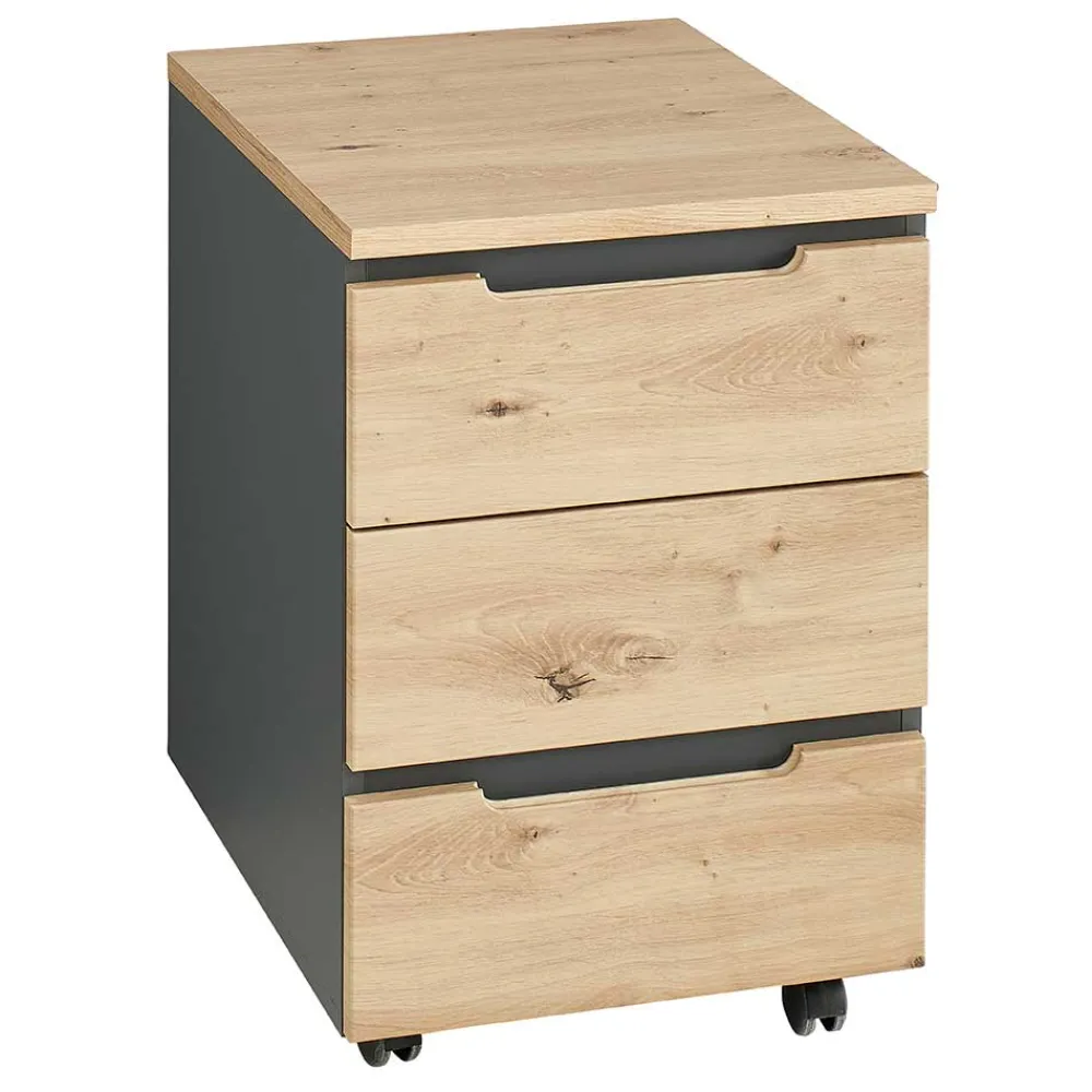 Wohnen Rollcontainer mit drei Soft Close Schubladen - Kuetra