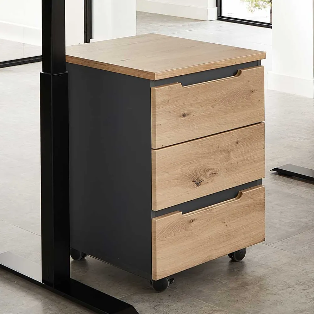 Wohnen Rollcontainer mit drei Soft Close Schubladen - Kuetra