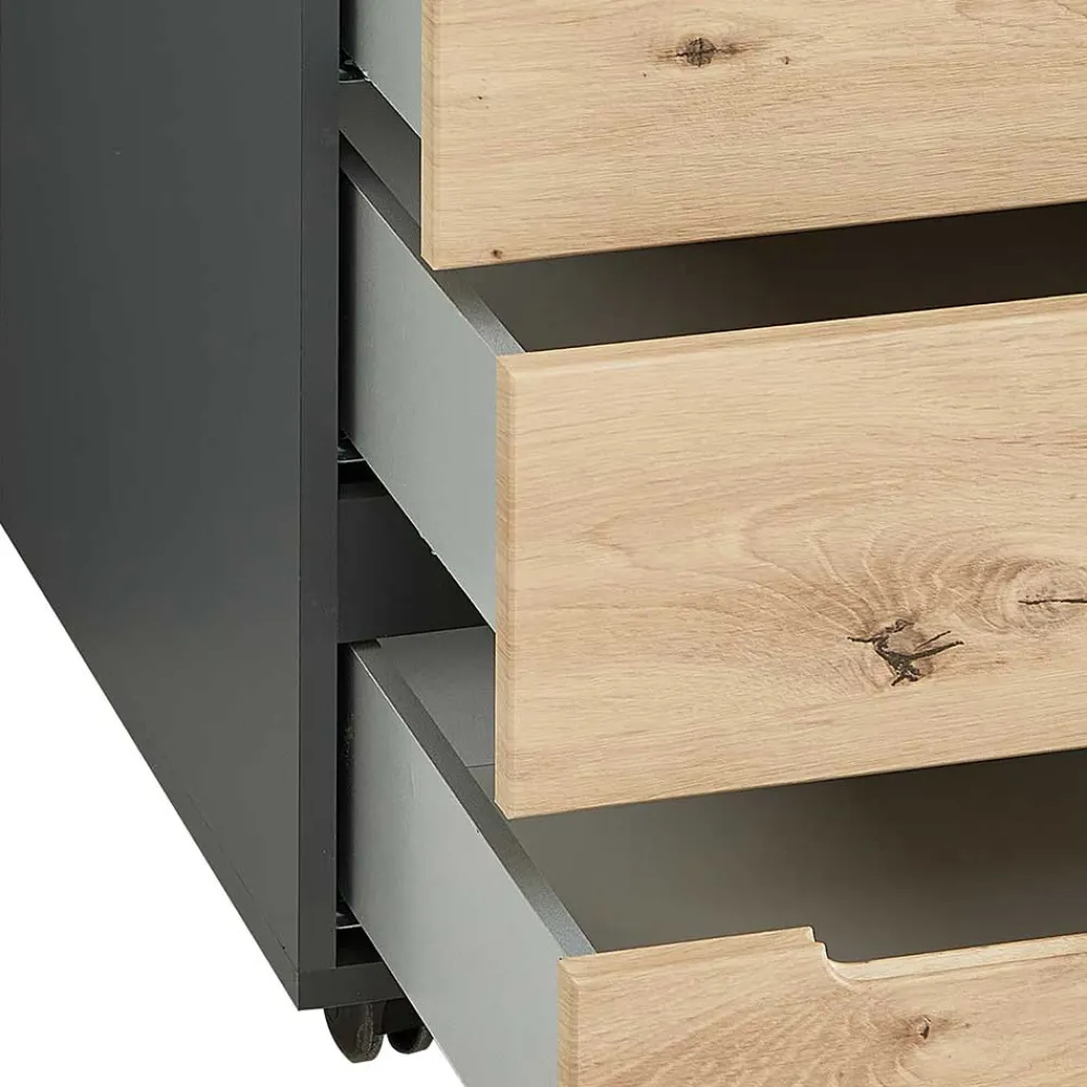Wohnen Rollcontainer mit drei Soft Close Schubladen - Kuetra