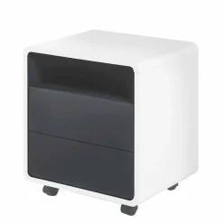 Wohnen Rollcontainer*Rollcontainer Mondsieur in Weiß Anthrazit