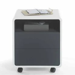 Wohnen Rollcontainer*Rollcontainer Mondsieur in Weiß Anthrazit