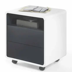 Wohnen Rollcontainer*Rollcontainer Mondsieur in Weiß Anthrazit