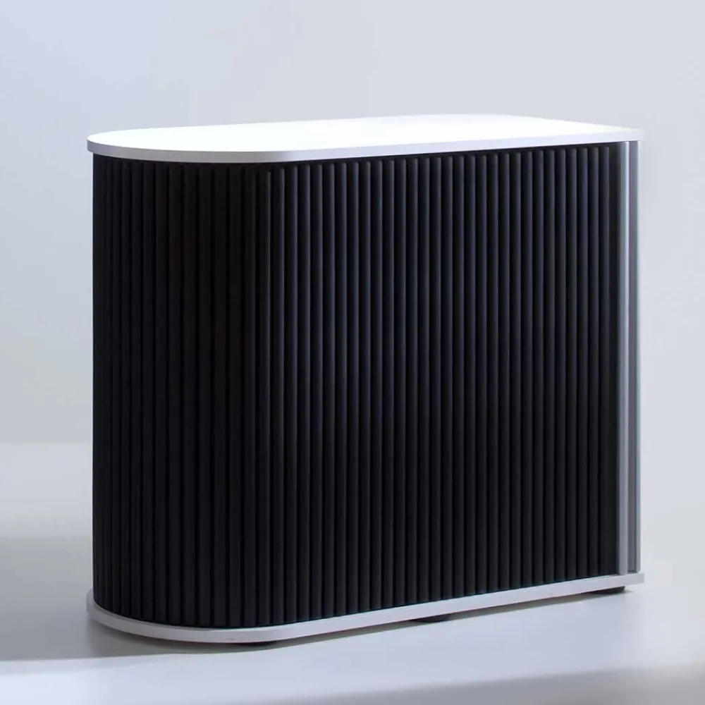 Wohnen Rolloschrank Laromain in Schwarz und Weiß