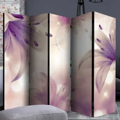 Wohnen Romantik Paravent mit Lilien Motiv - Narela