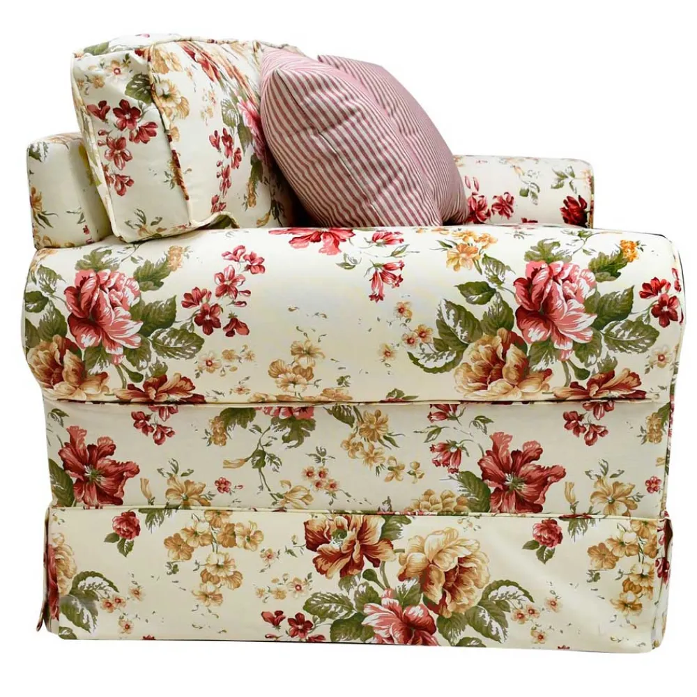 Wohnen Sofas|Sofa*Romantisches Landhaus Sofa mit Blumen Stoff - Telik