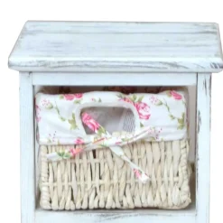 Wohnen Romantisches Regal mit 3 Körben Fortiguno in Weiß