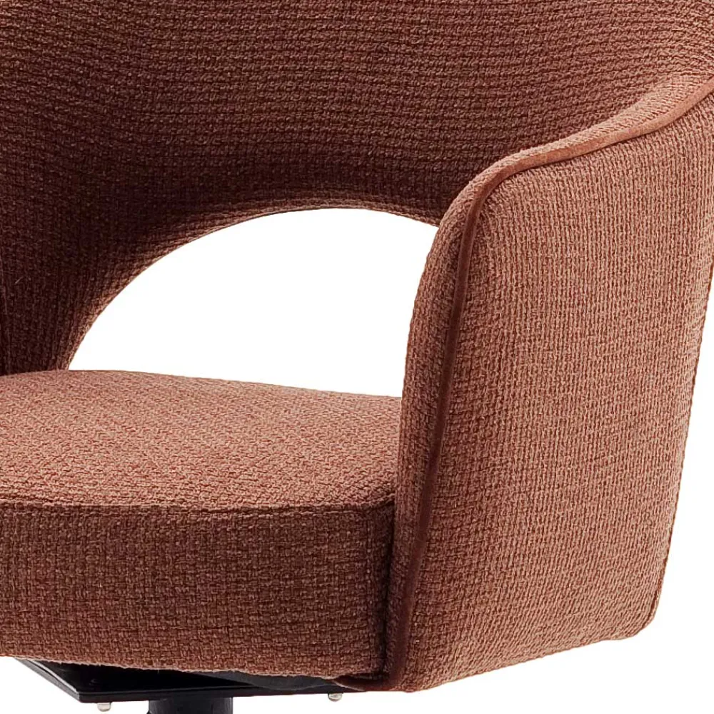 Wohnen Küchenstühle|Esszimmerstühle*Rostbrauner Polsterstuhl mit Armlehnen - Vlacoma (2er Set)