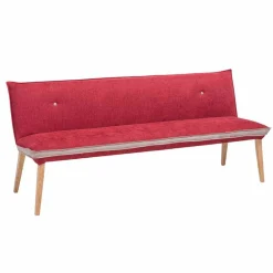 Wohnen Küchenbänke|Esszimmerbänke*Rote Esszimmerbank mit Rückenlehne Laudion & Massivholz Eiche