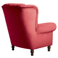 Wohnen Chesterfield Möbel|Braune Möbel*Roter Chesterfield-Sessel mit Ohren - Malisha