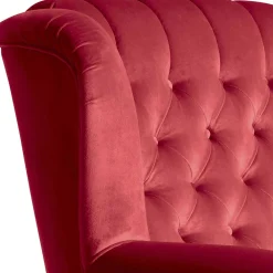 Wohnen Chesterfield Möbel|Braune Möbel*Roter Chesterfield-Sessel mit Ohren - Malisha