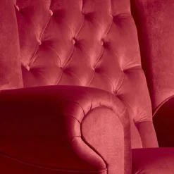 Wohnen Chesterfield Möbel|Braune Möbel*Roter Chesterfield-Sessel mit Ohren - Malisha