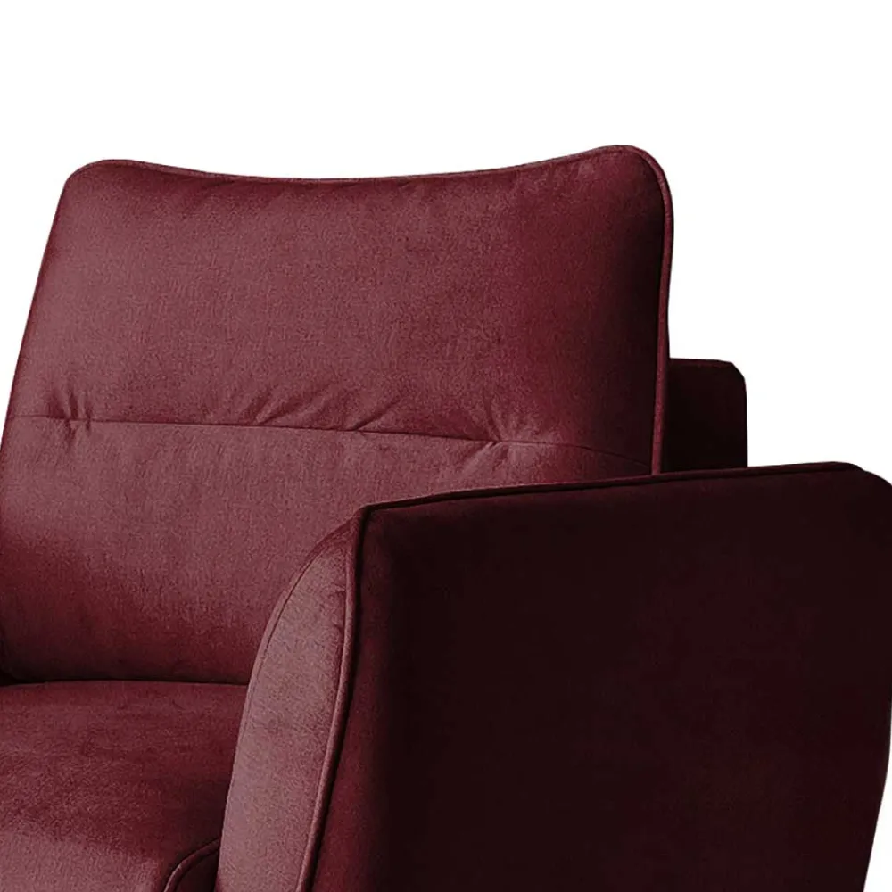 Wohnen Retro Möbel|Sessel*Roter Sessel in Bordeaux Samt - Yonella