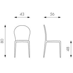 Wohnen Balkonmöbel|Korbmöbel*Roter Stuhl aus Kunststoff Fenturam stapelbar (4er Set)