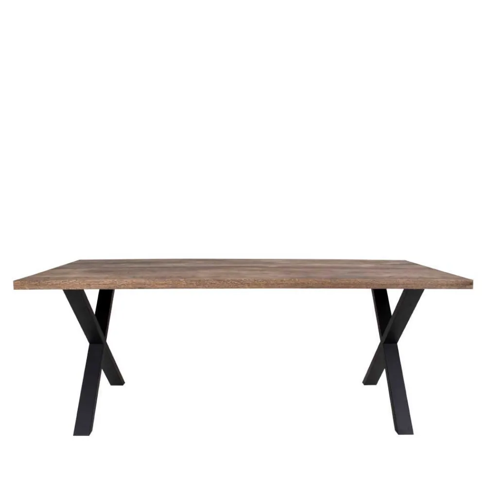 Wohnen Räuchereiche Tisch & 6 Stühle - Alouis (siebenteilig)