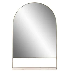 Wohnen Rundbogen-Spiegel mit Marmor Ablage - Nostalc