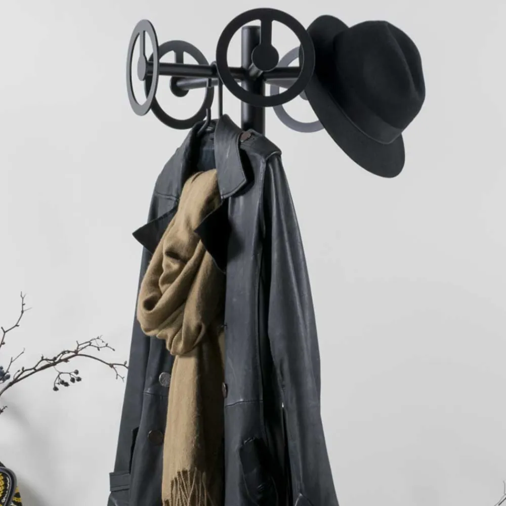 Wohnen Runde Design Standgarderobe mit 5 Haken - Oladrios