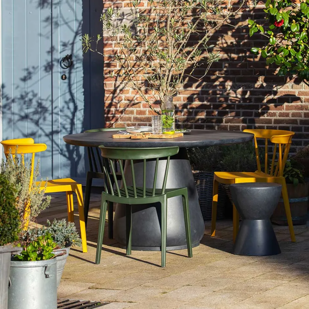 Wohnen Barhocker|Hocker*Runde Designhocker aus Tonfaser - Eterna (2er Set)