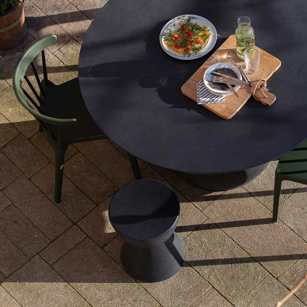 Wohnen Barhocker|Hocker*Runde Designhocker aus Tonfaser - Eterna (2er Set)