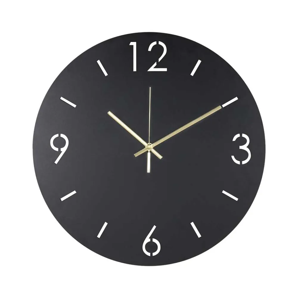 Wohnen Runde Uhr in Schwarz - Santorina