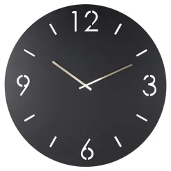 Wohnen Runde Uhr in Schwarz - Santorina