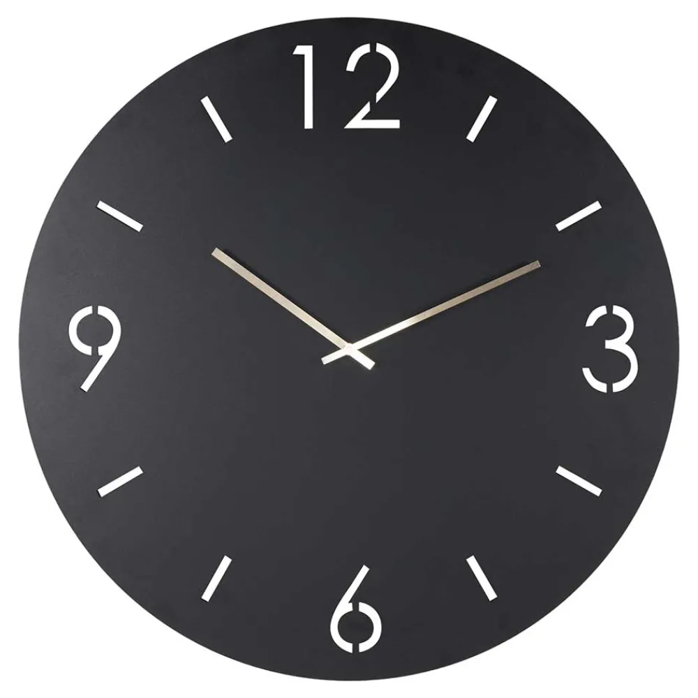 Wohnen Runde Uhr in Schwarz - Santorina