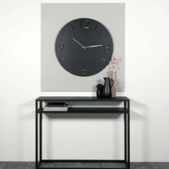 Wohnen Runde Uhr in Schwarz - Santorina