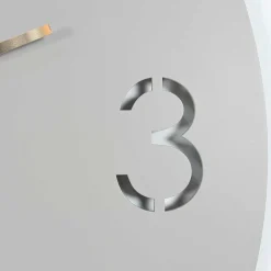 Wohnen Runde Uhr in Taupe aus Stahl - Bombasti