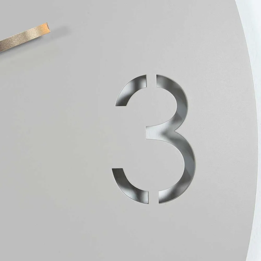 Wohnen Runde Uhr in Taupe aus Stahl - Bombasti