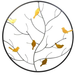 Wohnen Wandbilder*Runde Wanddeko Baum mit Vögeln - Azucar
