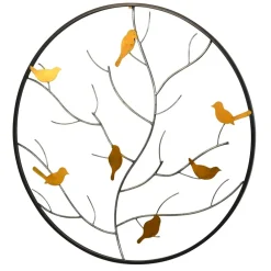 Wohnen Wandbilder*Runde Wanddeko Baum mit Vögeln - Azucar