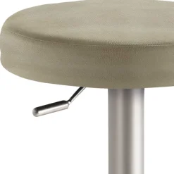 Wohnen Runder Barhocker aus Microfaser Taupe - Oracio