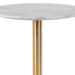 Wohnen Bartische*Runder Bartisch in Marmor Optik & Gold - Vinarios