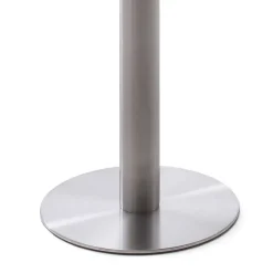 Wohnen Runder Bartisch mit weißer Glasplatte Shaky & Edelstahlfuß