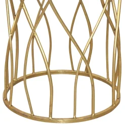 Wohnen Couchtisch|Landhausmöbel*Runder Beistelltisch aus Spiegelglas & Metall - Nycholo