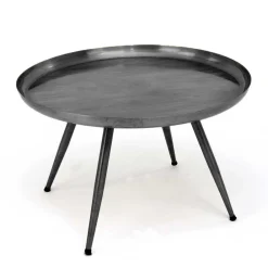 Wohnen Graue Möbel|Couchtisch*Runder Beistelltisch in Anthrazit - Carimo