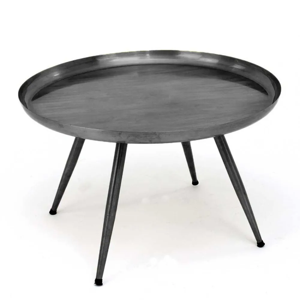 Wohnen Graue Möbel|Couchtisch*Runder Beistelltisch in Anthrazit - Carimo