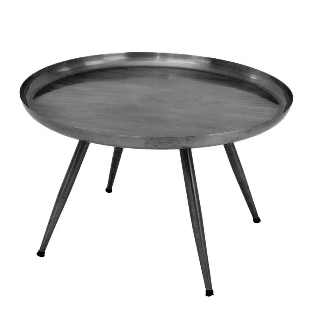 Wohnen Graue Möbel|Couchtisch*Runder Beistelltisch in Anthrazit - Carimo