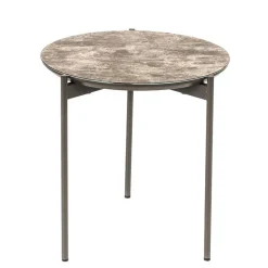 Wohnen Weiße Möbel|Tische*Runder Beistelltisch in Braun & Weiß & Grau - Parcelov