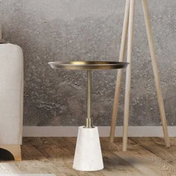 Wohnen Runder Beistelltisch in Gold - Manarola