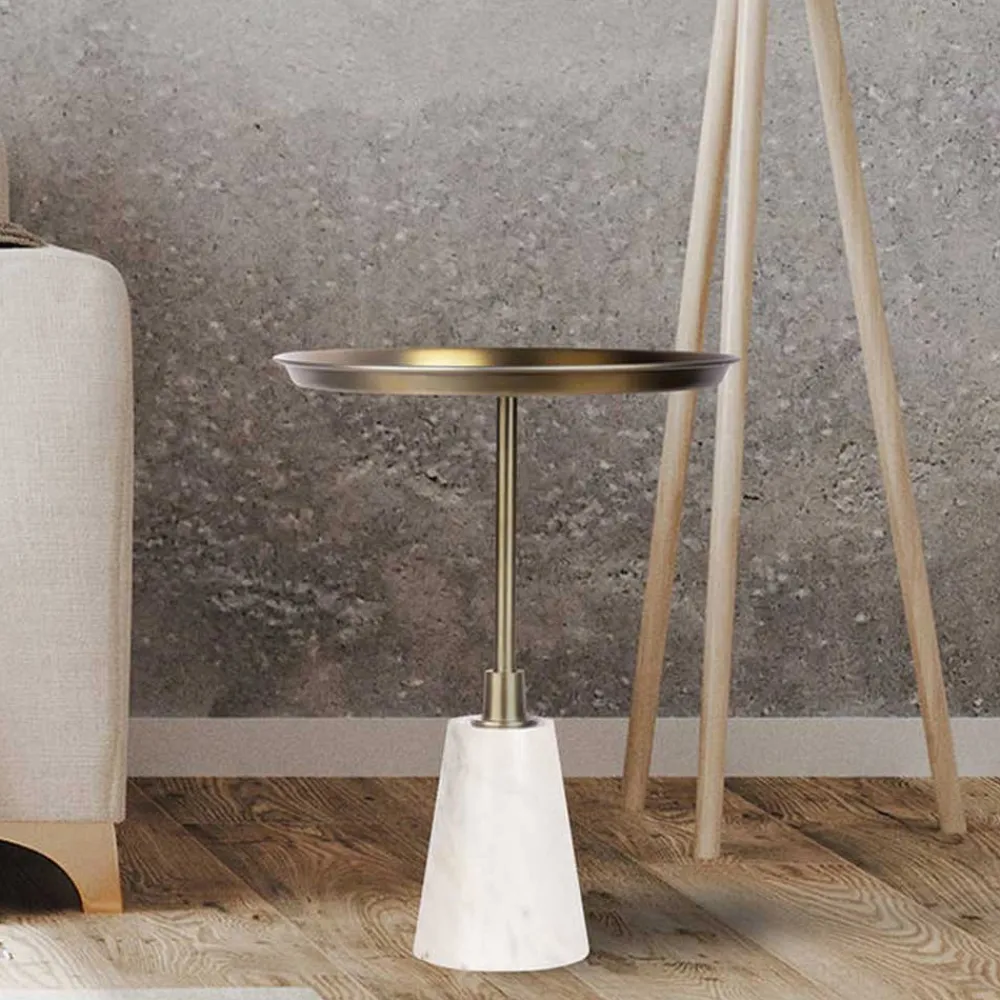 Wohnen Runder Beistelltisch in Gold - Manarola