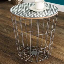 Wohnen Runder Beistelltisch mit abnehmbarer Platte - Azuara