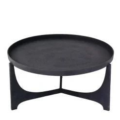 Wohnen Schwarze Möbel|Küchentische*Runder Couchtisch aus Aluminium - Wangosia