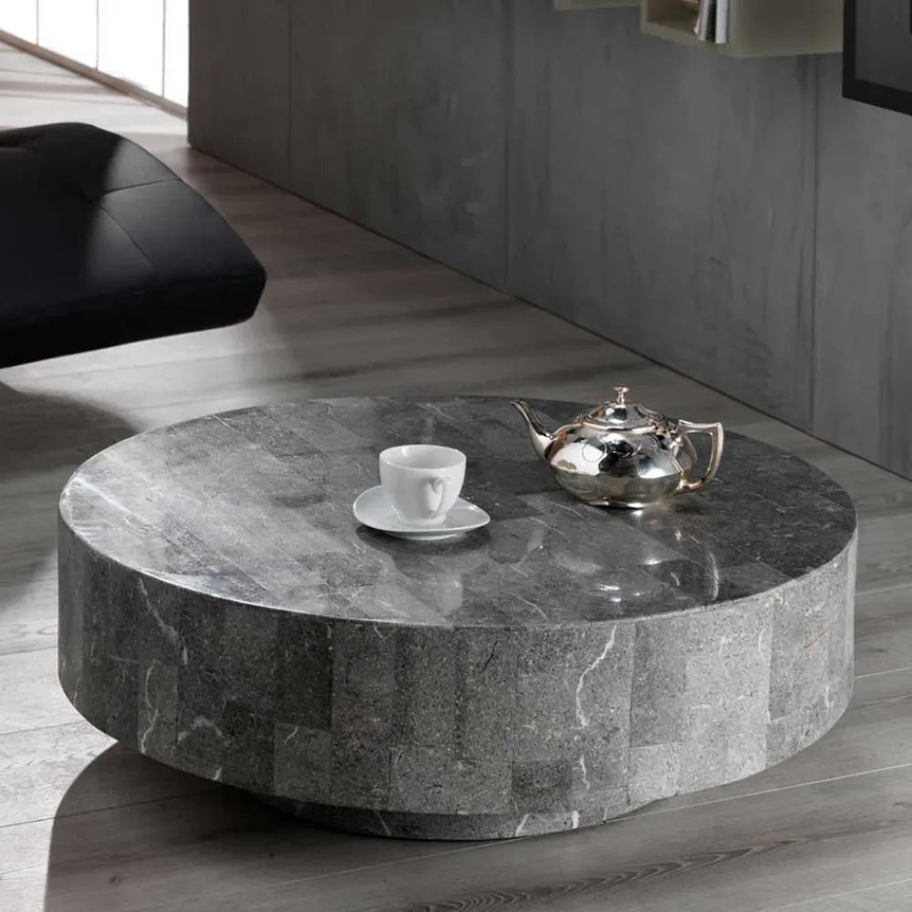 Wohnen Runder Couchtisch Dezi aus Stein