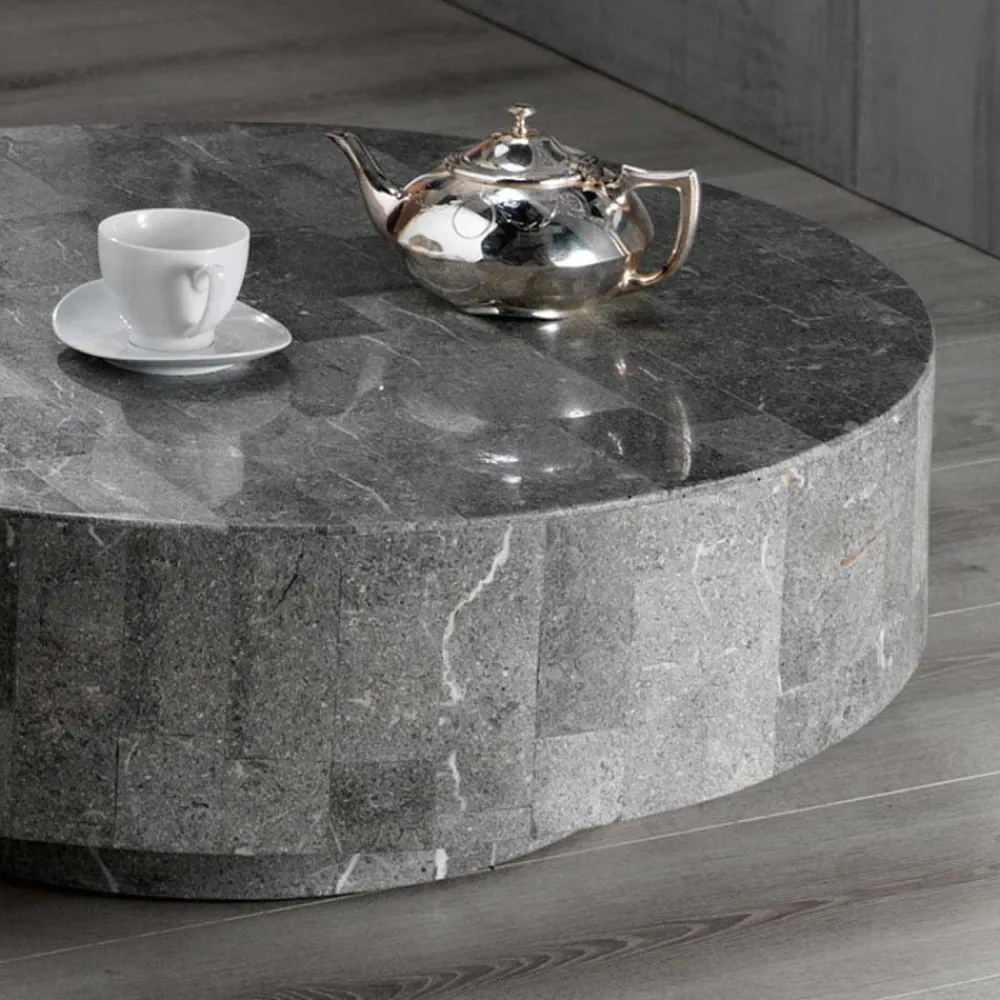 Wohnen Runder Couchtisch Dezi aus Stein