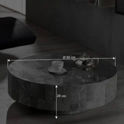 Wohnen Runder Couchtisch Dezi aus Stein