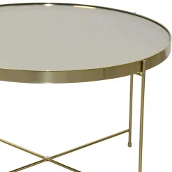 Wohnen Runder Couchtisch mit Spiegelglas Platte - Justina