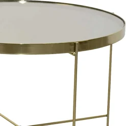 Wohnen Runder Couchtisch mit Spiegelglas Platte - Justina