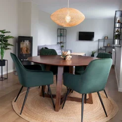 Wohnen Runder Designtisch & 4 Stühle - Annescu (fünfteilig)